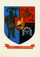 QSL 1988: Wappen Landkreis Hunedoara/Eisenmarkt